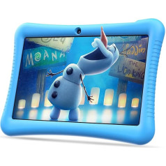 Semeakoko Tablet Enfants 10 Pouces Android 13, vaikiškas planšetinis kompiuteris su lietimui jautriu keturių branduolių 1,6 GHz, 1280 x 800 HD ekranas, 3 GB RAM/32 GB ROM (256 GB TF), 6000 mAh, WiFi, Bluetooth, dviguba kamera, tėvų kontrolė