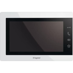 LEGRAND, EASYKIT Essential 363220 Vaizdo interjeras, 7 colių blizgus spalvotas monitorius, jutikliniai mygtukai, individualus nustatymas: Ryškumas, garsumas, spalvotas ekranas ir mikrofonas, maitinimo šaltinis, spalva: balta