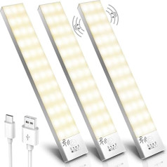 Kabineto apšvietimas LED apšvietimas po virtuvės apšvietimu Virtuvės USB šilta balta naktinė šviesa su judesio jutikliu Vidinė baterija Kabineto šviesos juosta Lipnus apšvietimas Virtuvės apšvietimas po vitrinomis / po spintelėmis