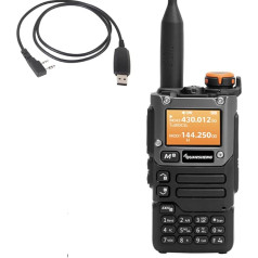 QUANSHENG UVK5(8) AM/FM/DTMF Walkie Talkie 200 kanalų juostos Ham 5W nešiojamas dvikryptis radijo imtuvas su FM - LCD ekranas VOX replikavimo dažnis su USB programavimo kabeliu (2 vnt.)