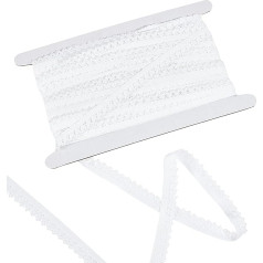 GORGECRAFT 20 jardų elastinga nėrinių apdaila 13 mm pločio baltos spalvos tempimo kraštų apatinio trikotažo kraštų apipjaustymo juostos nėrimo nėrinių laido dirželis, skirtas 