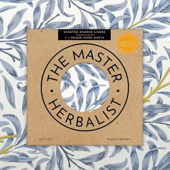 The Master Herbalist Neroli ir bergamotės kvapo stalčių įklotai - mėlynas William Morris dizainas (sulankstyti) - 5 lapų pakuotė - sudėtyje yra eterinių aliejų - pagaminta Jungtinėje Karalystėje