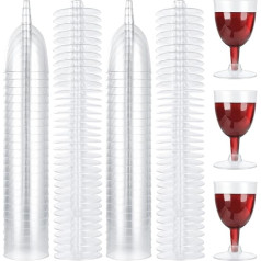 JMIATRY 100 plastikinių vyno taurių, 150 ml vienkartinių vyno taurių, skaidrios plastikinės vyno taurės vestuvėms, Kalėdoms, gimtadienio vakarėliams ir kasdieniam naudojimui