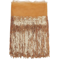 INFUNLY Blizgučiai Sequin Fringe Trim siuvimo 10 jardų Sequin Lace Tassel Fringe Trim amatams DIY suknelės kostiumai apdaila puošmena sijonai šokių drabužiai kelnės (aukso spalvos)