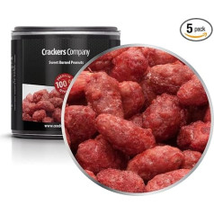 5 x 90 g degintų žemės riešutų branduolių branduolių Raudonai rudi žemės riešutai Deginti cukruoti Be glitimo Be laktozės Be laktozės