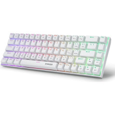 E-Yooso Z-686 65% mechaninė žaidimų klaviatūra JAV išdėstymo (QWERTY) RGB, kompaktiška 68 klavišų mini laidinė raudona klaviatūra su raudonu jungikliu, skirta 