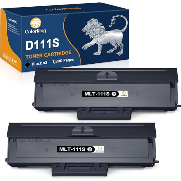 ColorKing MLT-D111S MLT-D111L D111S D111L Toneris suderinamas su Samsung Xpress M2020 M2020W M2022 M2022W M2026 M2026W SL-M2070 SL-M2070W SL-M2070F SL-M2070FW W (juodas, 2 pakuotės:
