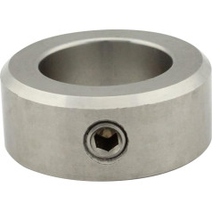 Reguliuojamieji žiedai velenui / ašiai - Vidinis skersmuo = 15 mm [A15] - (10 vnt.) - DIN 705 forma A - Su srieginiu varžtu (DIN 914, su antgaliu) - Nerūdijantis plienas A2 (V2A) - SC705 | SC-Normteile