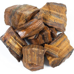 Crocon 1LB Tigro akis urmu žaliavos neapdorotas šiurkštus uoliena Gamtiniai brangakmeniai Tumbling Cabbing už čakros akmuo balansavimo Reiki gydymo sėkmės dvasinės meditacijos namų interjero biuro dekoro