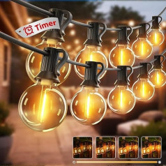 btfarm 2 lauko pasakų žibintai, reguliuojamas apšvietimas su laikmačiu, iš viso 72 m, 100 + 6 LED lauko pasakų žibintai, elektra, atsparūs atmosferos poveikiui, vandeniui atsparūs pasakų žibintai, lemputės sodui, kiemui, vestuvėms, vakarėlia