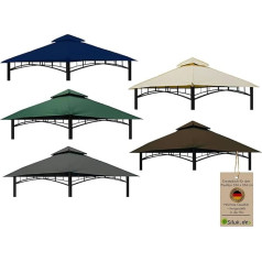 freigarten.de Pakaitinis pavėsinės stogas 334 cm x 334 cm Sand Antique Gazebo Vandeniui atspari medžiaga: Panama PCV Soft 370 g/m² itin tvirta 10 modelis (tamsiai mėlyna)