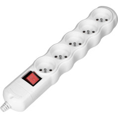 Skirstytuvas su jungikliu 5x2P+Z, baltas