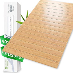 Green'n'Modern Bambuko vonios kilimėlis neslidus 80 x 50 cm Bambuko kilimėlis Vonios medinis dušo kilimėlis Higieniškas medinis kilimėlis Grindų kilimėlis Bambuko kilimėlis Vonios kilimėlis Tualeto kilimėlis