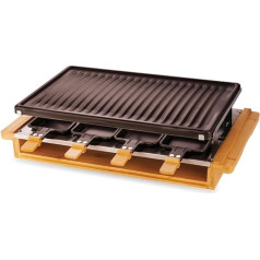 LITTLE BALANCE 8501 Premium Bamboo 8, Raclette kepsninė 8 asmenims, nesvylanti danga, 1200 W, tikras bambukas