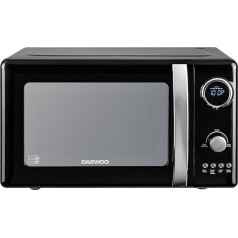 Daewoo SDA1655 Kensington 800W 20L skaitmeninė mikrobangų krosnelė | 5 galios lygiai | Atšildymas ir atšaukimas | 245 mm pasukamas stiklinis padėklas | Skaitmeninis laikmatis | Pučiamasis indikatorius | [A energinė klasė] - juoda