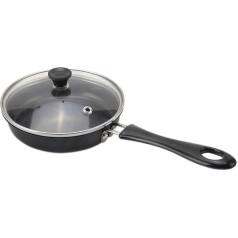 FAMKIT Kiaušinių omletų keptuvė, neprideganti mini keptuvė, kiaušinių keptuvė su stikliniu dangčiu, karščiui atsparus puodas, skirtas dujinei viryklei, indukcinei viryklei, 11,9 cm