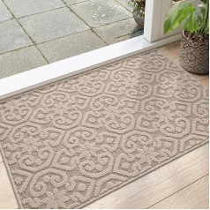 DEXI Dirt Trapper Mat 81 x 122 cm, neslystantis kilimėlis, skalbiamasis durų kilimėlis, absorbuojantis kilimėlis įėjimui, lauko durims, terasai, prieškambariui, smėlio spalvos