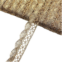 Whakano 2 jardai Spitzenborte Spitzenband,Dekoband,Verzierung Spitzenbesatz,Band für DIY Nähen Handwerk,Kleidung,Hochzeitskleid,Blumensträuße,Kopfbedeckung,Vorhänge Dekoration,B,breit 2cm,Dunkelgold