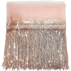 WANYI Sequin Fringe Border 5 jardų 20 cm pločio nėrinių Sequin Tassel Metallic Fringe Trim su lapų formos puošmena DIY siuvimo suknelės striukės skrybėlės krepšiai namų apdaila
