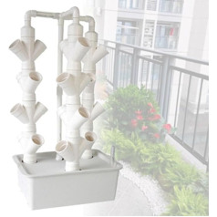 Quixnova Hydroponisches Anzuchtset - Hydroponisches Anbausystem und vertikaler Pflanzkasten für Blattgemüse, Hydroponisches Pflanzgerät mit 24/32 Löchern und Wasserpumpe,24holes