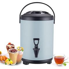 CRCRC Warm- und Kaltwasserspender aus Edelstahl mit Wasserhahn for Catering, Büros, Hotels und Partys(Blue,12L)