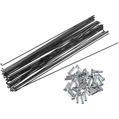 X AUTOHAUX dviračių stipinai, plieniniai stipinai, 14 g, 272 mm ilgio, su antgaliais, skirti daugumai dviračių, 40 vnt.