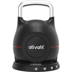 ATIVAFIT 20 kg reguliuojamas svarmuo 7 in 1 su tvirta aliuminio rankena, greitai reguliuojami svoriai su saugos užrakto sistema, erdvę taupantys jėgos treniruočių treniruokliai, skirti fitnesui, namų treniruoklių salei