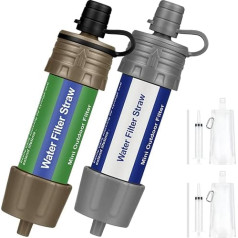 ENONEO Vandens filtras Lauko išgyvenimo stovyklavimo vandens filtras šiaudelis 5000L geriamojo vandens asmeninis vandens filtras šiaudelis pašalina 99,99 % bakterijų ir mikrobų, skirtas stovyklavimui, kelionėms, išbandytas TÜV