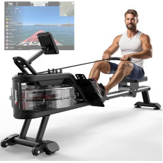 PASYOU vandens irklavimo treniruoklis namams, didžiausias leistinas svoris 160 kg, aukštos kokybės, vandens pasipriešinimo treniruoklis, irklavimo treniruoklis su LCD ekranu, suderinamas su 