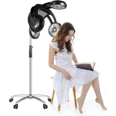 MEHOOSPVN Salono kirpyklos džiovinimo gaubtas 1400 W plaukų džiovinimo gaubtas Šildymo džiovinimo gaubtas Grindų stovas kirpyklai su stovu, 125-160 cm reguliuojamas aukštis, reguliuojama temperatūra 40-75 °C, 60 min.