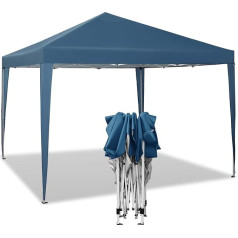 WOLTU PVL0002bl Pop-Up vandeniui atspari sulankstoma pavėsinė Apsauga nuo saulės Renginys pavėsinė Sodo pavėsinė Patio Kempingas Festivalis Pagoda Palapinė Oksfordo metalinis rėmas 3 x 3 m Mėlyna