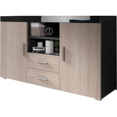 Mb Muebles Bonitos muebles bonitos Roque bufetas Juoda ir Sonoma ąžuolo spalva