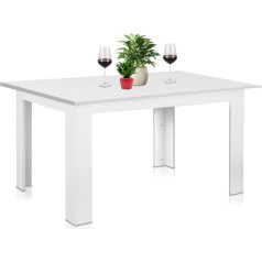 Shally Dogan Išskleidžiamas valgomojo stalas baltas, nuo 90 x 60 cm iki 120 x 60 cm, modernaus dizaino, išskleidžiamas, taupantis erdvę, idealiai tinka valgomojo kambariui, svetainei, virtuvei, interjero apdailai (baltas)