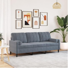 ShGaxin 3 vietų sofa su dekoratyvinėmis pagalvėlėmis, tamsiai pilka 180 cm, veliūras, poilsio sofa, sofos ir kušetės, poilsio sofa, svetainės sofa - 3278230