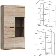 Furniture24 LINK vitrina, stovinti vitrina, svetainės spinta, vitrina su 2 durimis (be apšvietimo)