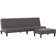 Uluyyuc Svetainės baldai Grindų sofa Sofos ir sofos Sofa lova - 2-PLG. Sofos komplektas pilka odos imitacija terasai, sodui, poilsio kambariui