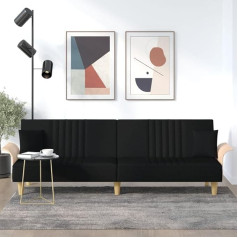 Ccciner Sofa lova su porankiais, juodas audinys, patogi sofa lova su reguliuojamu atlošu svečiams ir kaip sėdimoji sofa ir sofa-lova