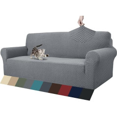 ‎Znsayotx ZNSAYOTX 1 gabalas Žakardas sofos užvalkalai 3 pagalvėlės Sofa gyvenamasis kambarys Aukštos tempimo sofos dangtelis Gyvūnai šunys draugiškas neslystančių sustiprintų apsauginių dangtelių baldų apsauga (sofa, šviesiai pilka)