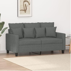 Klyeon 2 vietų sofa tamsiai pilka 120 cm audinys,Jauki tamsiai pilkos spalvos dviejų vietų sofa: puikiai tinka atsipalaiduoti, skaityti ir žiūrėti televizorių Svetainė, sofos