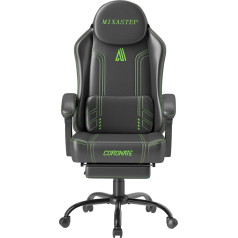 NSMAZXO Mixastep žaidimų kėdė, lenktynių žaidėjų kėdė, ergonomiška žaidimų kėdė su juosmens atrama, biuro kėdė, PU oda, kompiuterio kėdė, išplėstas atlošas, 135 kg