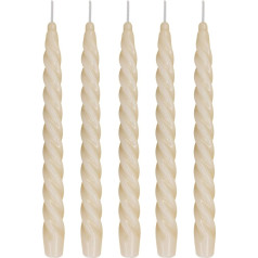 Ebersbacher Kerzenfabrik GmbH Renaissance Taper Candles Twisted Champagne Pakuotė 5 vnt. Dydis apie 22 x 250 mm Individualiai folijoje