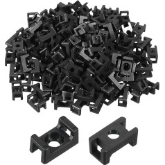 sourcing map Pack of 500 Cable Ties Base Saddle Type Holder Wire Holder 12.7 x 7 x 5.7 mm Wire Clips Organiser Holder Clamps for Electronic Wires, Black 0.13 Inch Diameter