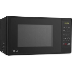 LG MH6042D Mikrobangų krosnelė su grotelėmis ir skaitmeniniu ekranu, 20 l, 700 W, 5 galios lygiai, I bangos funkcija, greitesnis gaminimas, be skonio, lengvai valoma, juoda