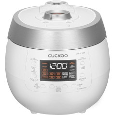 CUCKOO CRP-RT1008F Skaitmeninė garų slėginė ryžių viryklė | TWIN PRESSURE | 1150 W 1,8 l 10 puodelių, balta