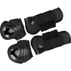 Pferdegamaschen, 2 Paar elastische Pferdegamaschen, Dicke PU-Vorder- und Hintergamaschen, Beinschutz für das Training beim Springen
