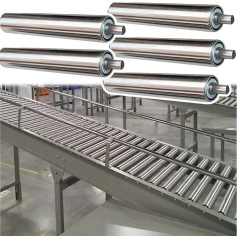 Edelstahl-Förderrollen, 3,3 cm Durchmesser, industrielle Ersatz-Schwerkraftrollen für DIY-Projekte, anpassbare Länge, passend für Zaunmäher, Förderband, Durchmesser 32 mm, 5 Stück