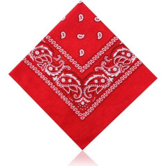 YHIJSR Bandana Moterų vyrų medvilninis galvos apdangalas Neckerchief Vyrai Unisex šalikas kaklaraištis šalikas Plaukų šalikas Paisley modelio raudona