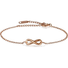 JewelryWe Jewellery Moterų apyrankė Anklet Begalybė Širdies meilės ženklas Žavesys Anklet Bangle Kubinis cirkonis Deimantas Nerūdijančio plieno dovanos moterims mergaitėms