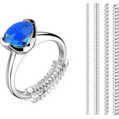 CrafTreat Silikon ringverkleinerung 12 und 8 Stuck für lose Ringe, goldene Farbe & transparenter - ringverkleinerer unsichtbar | Unisex und Ringverkleinerer - 2 mm bis 5 mm, 4 Größen, je 3