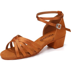 SWDZM Tanzschuhe Kinder Mädchen Latein Absatz 3 cm Standard Salsa Ballroom Bachata Anfänger Praxis Schuhe